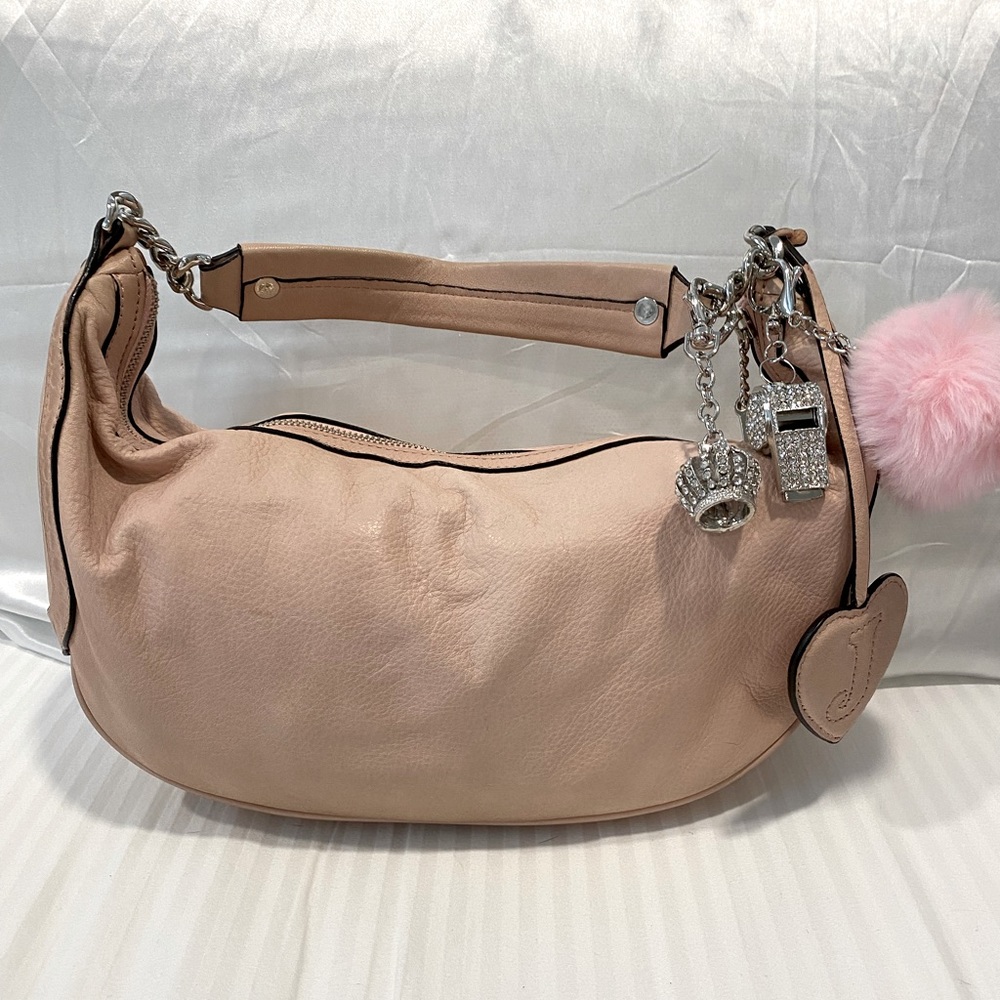 Very Rare Y2K Pink Leather Juicy Couture Handbag Purse Satchel